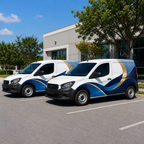 Commercial vehicles finished with printable fleet wrap vinyl