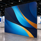 Printed grey-back air-release vinyl on a trade show display