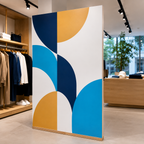Grey-back printable vinyl on a freestanding display panel