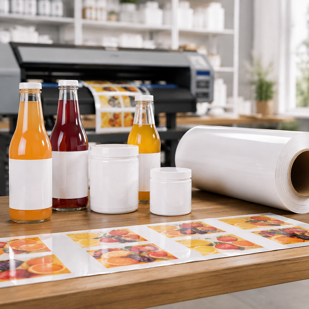 Gloss permanent printable vinyl bottle labels