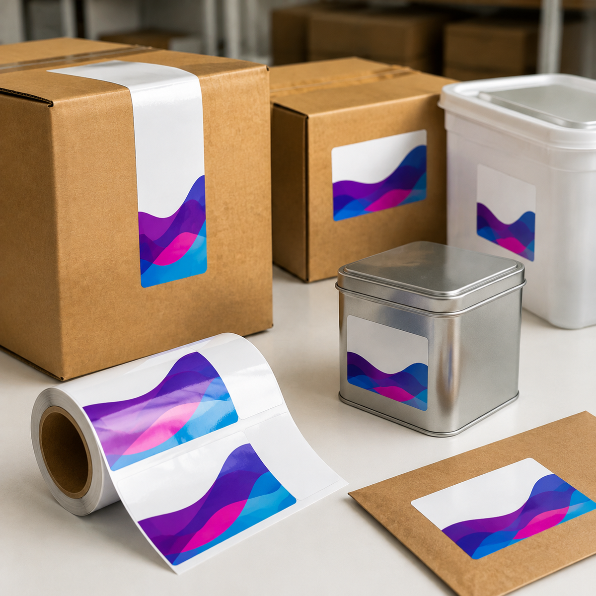 Gloss permanent printable vinyl used on product packaging