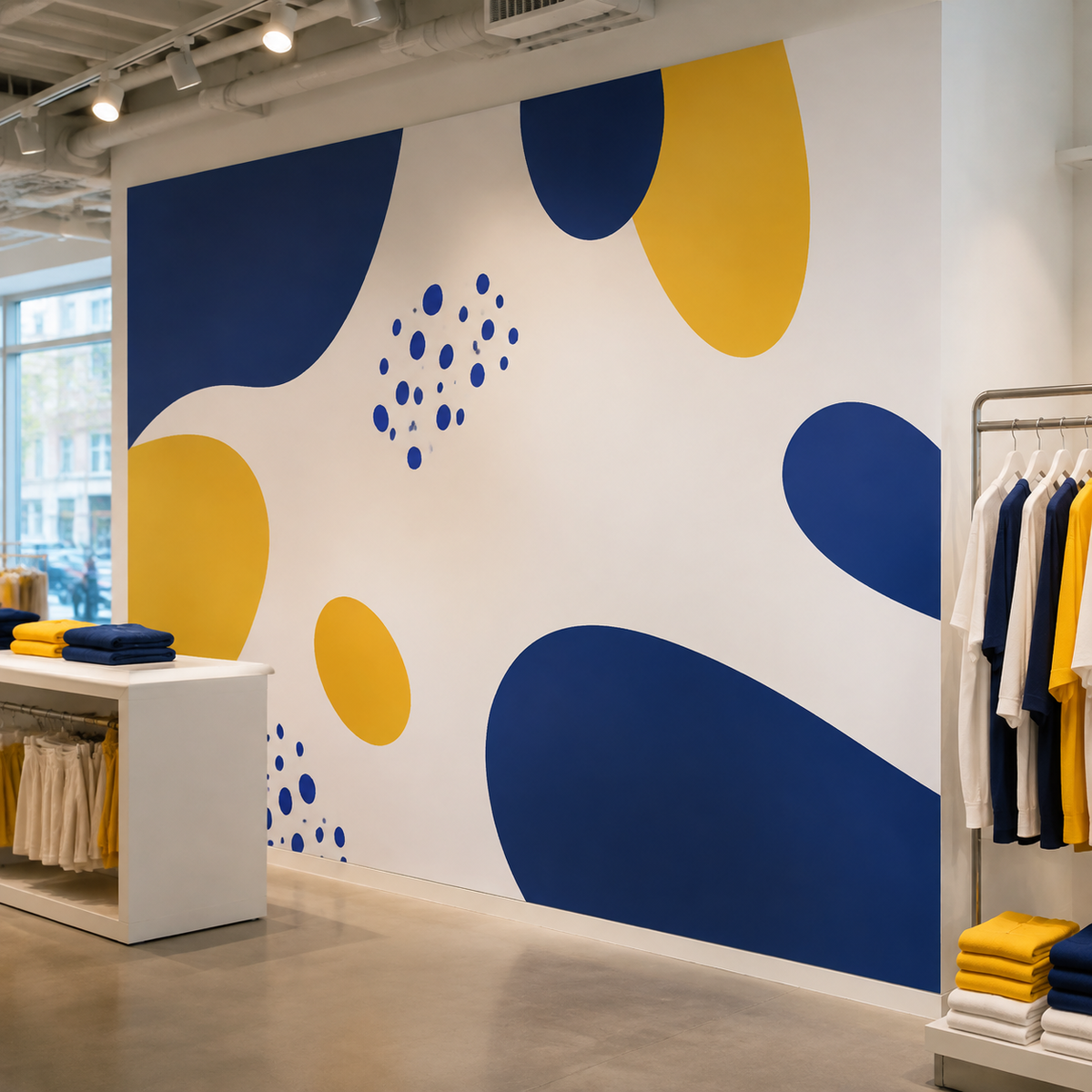 Matte removable printable vinyl installed on a retail wall