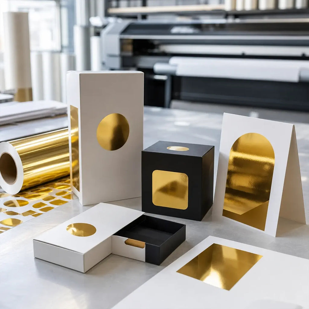 Gold chrome printable vinyl used for premium packaging decals