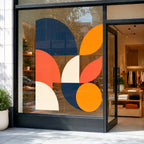 Matte grey-back adhesive vinyl used for a storefront window graphic