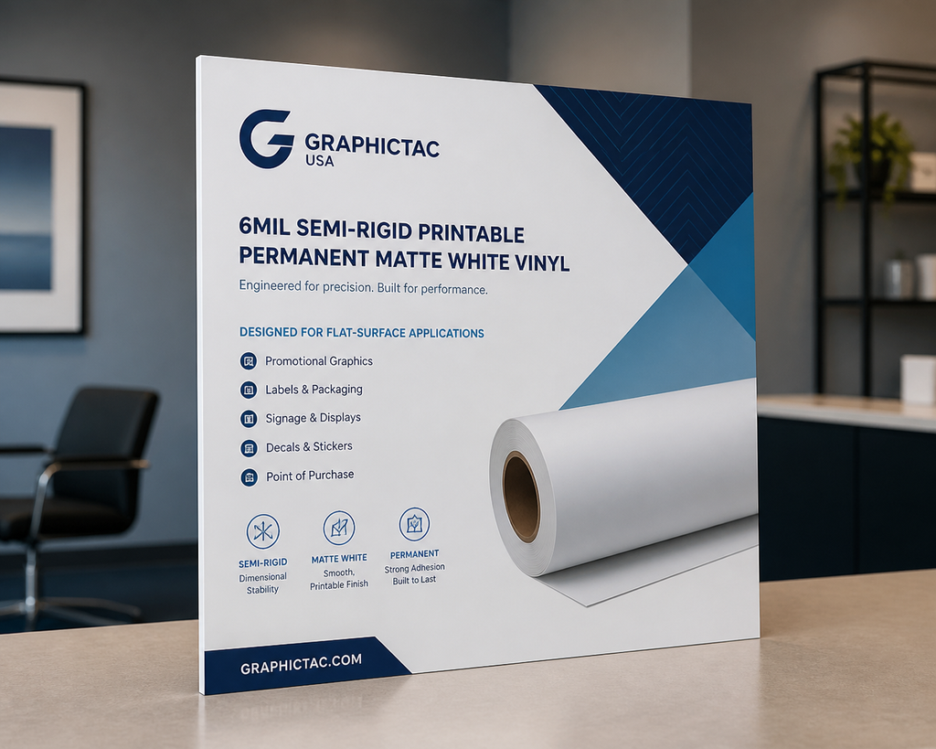 6mil matte removable white printable vinyl used for a promotional display
