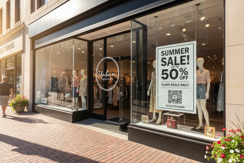 P991GXR grey-back air-release printable vinyl used for retail window graphics